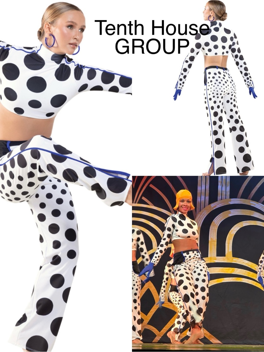 Black/white polka dot costume